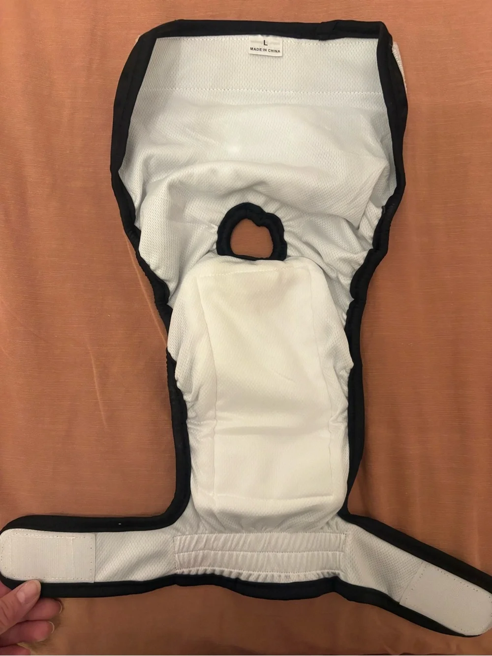 Adjustable washable Black Cloth Diaper Cover with White Snaps for dogs large NWT